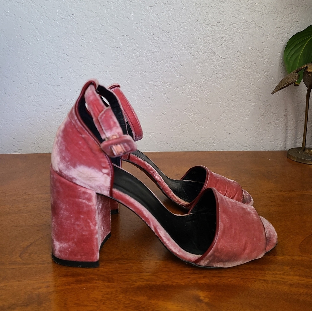 Whistles Hedda Velvet Block Heel Sandal
